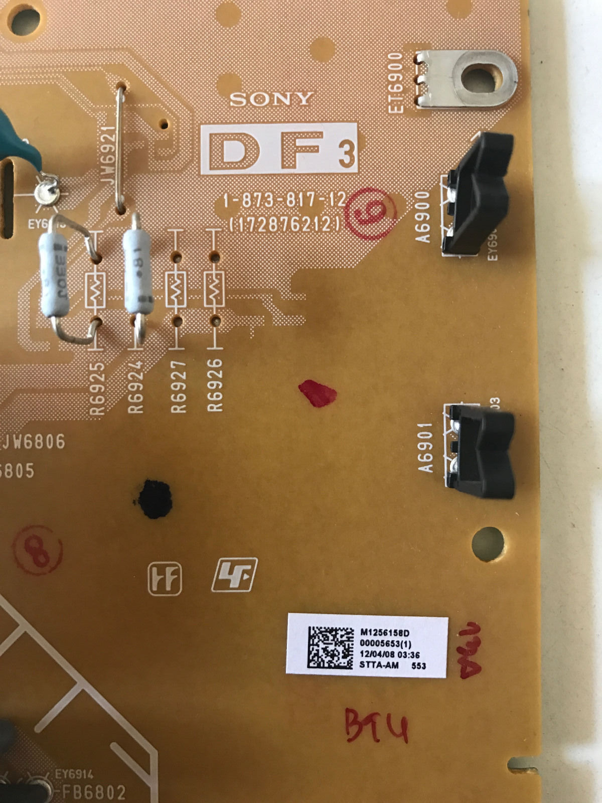 SONY KDL46X3100 DF3 Netzteilplatine 1-873-817-12 A1253586B A1253586D